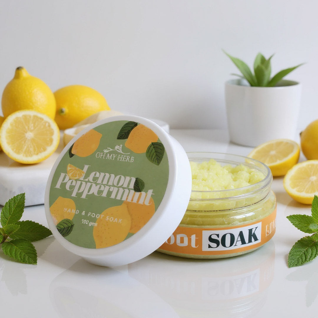 Lemon Peppermint Hand and Foot Soak | Oh My Herb